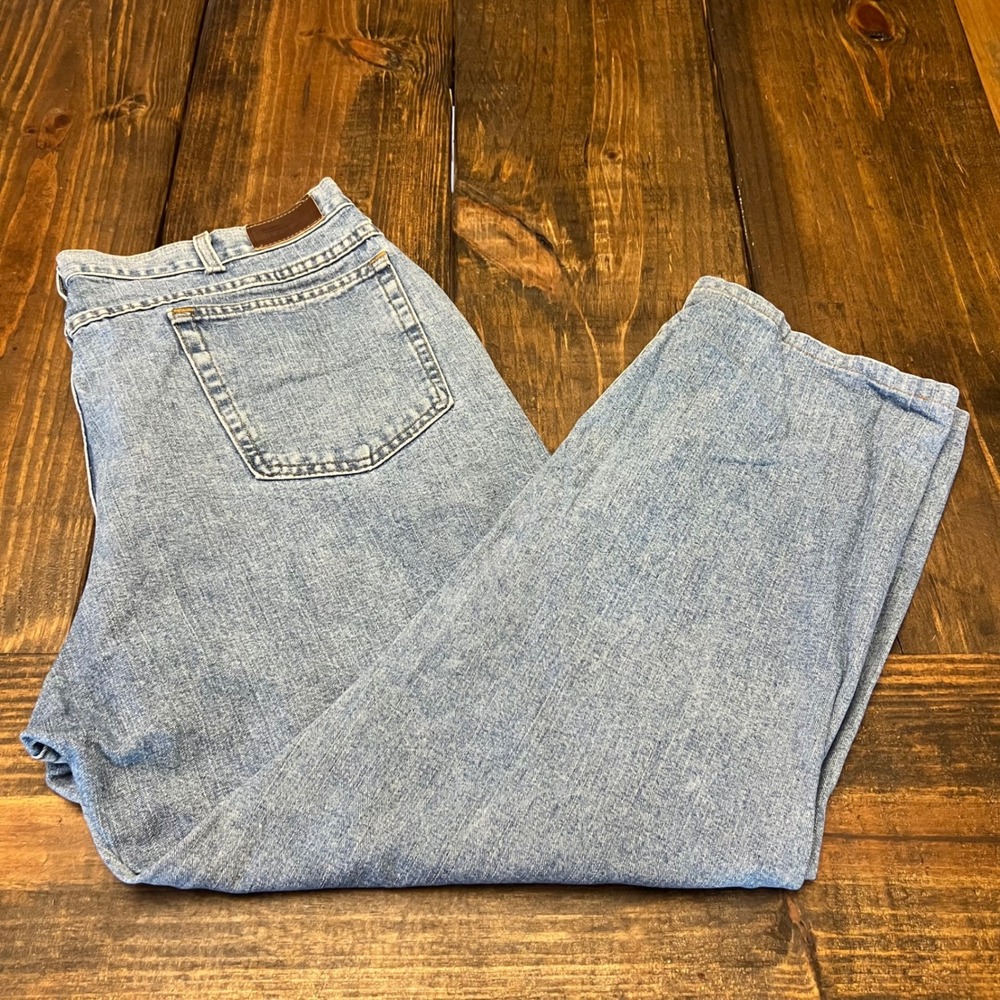LLBean Double‎ L Natural Fit Mens Light Wash Denim Jeans Size 38x30, vintage
